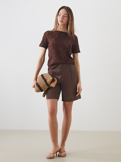 Bisiklet Yaka Dantelli Bluz