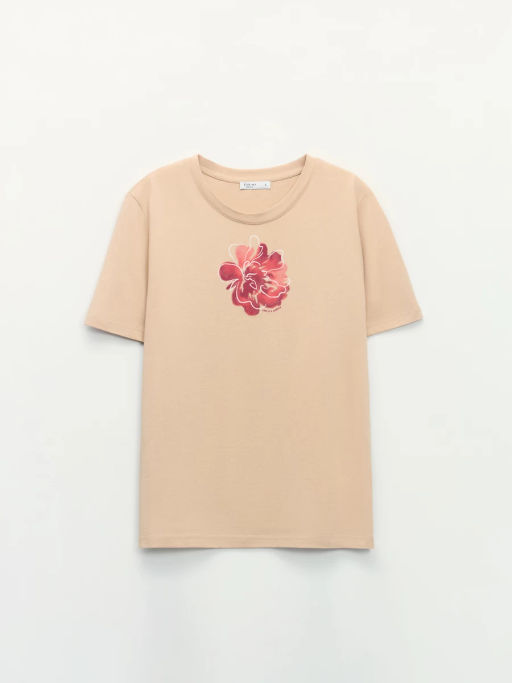 Футболка из хлопка с принтом / Zarina фото 7