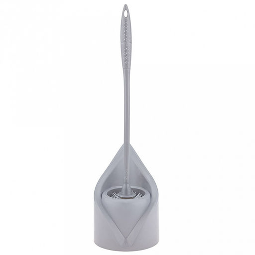 Ерш унитазный пластмассовый со съемной ручкой "Каноэ" 48см, с подставкой 14х16,5см h18,5см, серый (Китай)