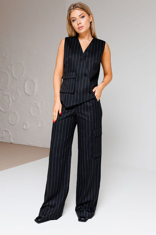 Костюм AmberA 2054в темно-серый / полоска