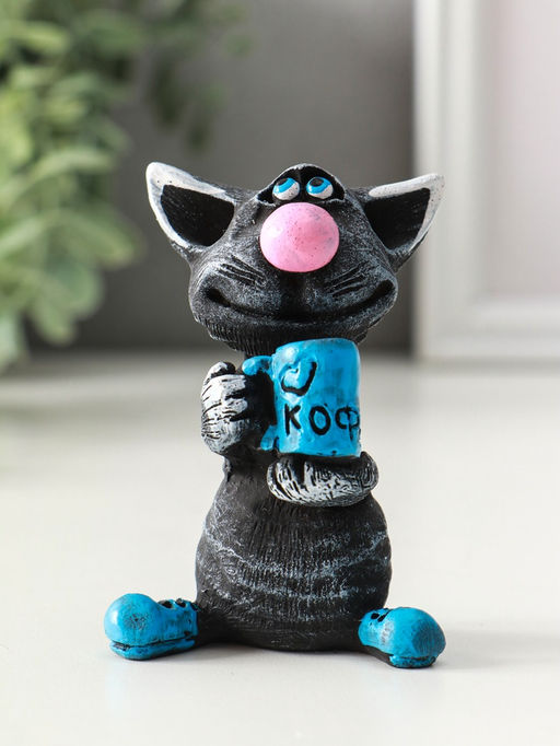 Фигура "Кот с кружкой" 8 см