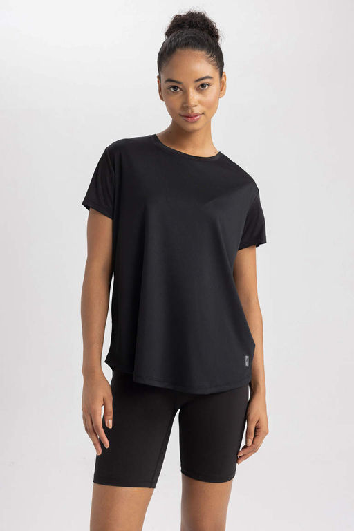 DeFactoFit Comfort Fit Спортивная футболка с круглым вырезом и короткими рукавами  фото 6