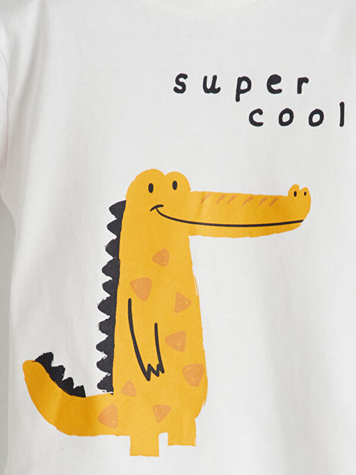 Bisiklet Yaka Timsah Bask?l? Erkek Bebek Ti??rt