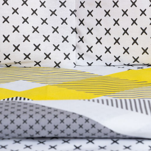 Постельное бельё Этель 1.5сп Gray geometry 143х215см,150х214см,50х70см-2 шт, бязь, 125 г/м2  фото 2