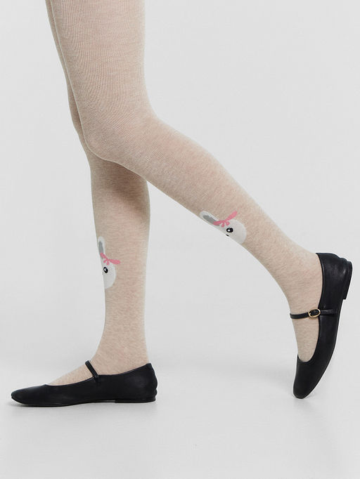 Цена за 3 пары! Колготки детские бежевые с зайчиками - Mark formelle фото 2