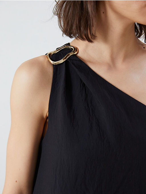 Tek Omuz Modal Kar???ml? Elbise