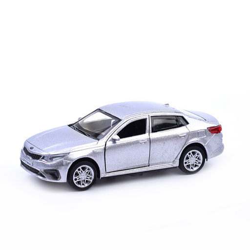 Машина металл KIA Optima длина 12 см, двери, багаж, инерц, серебристый, в коробке