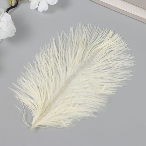 Цена за 10 шт. Перо декоративное страуса «Светло-жёлтое», h=15-20 см
