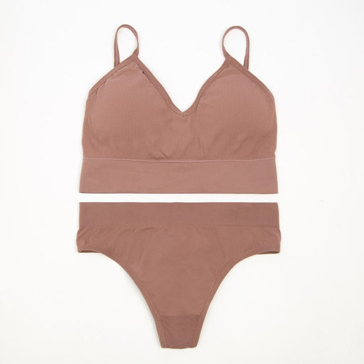 Комплект нижнего белья женский (топ, трусы) Collorista, цвет кофе, размер 42-44