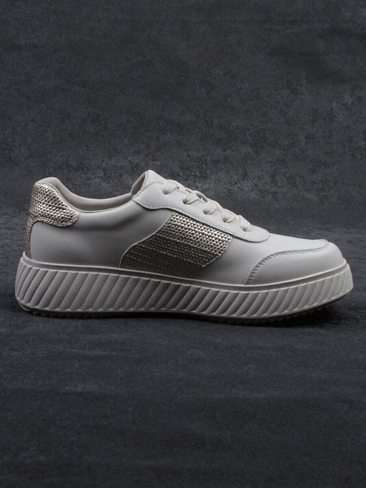 03-A1018-2 LT. BEIGE/GOLD Кроссовки женские (натуральная кожа)