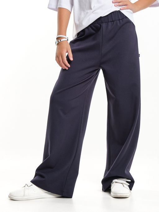 Брюки палаццо синие школьные штаны детская одежда девочке 22-7325 синий - Mini maxi фото 4