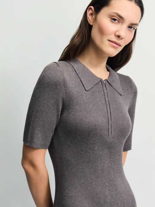 Вязаное платье поло из вискозы / Zarina  фото 7