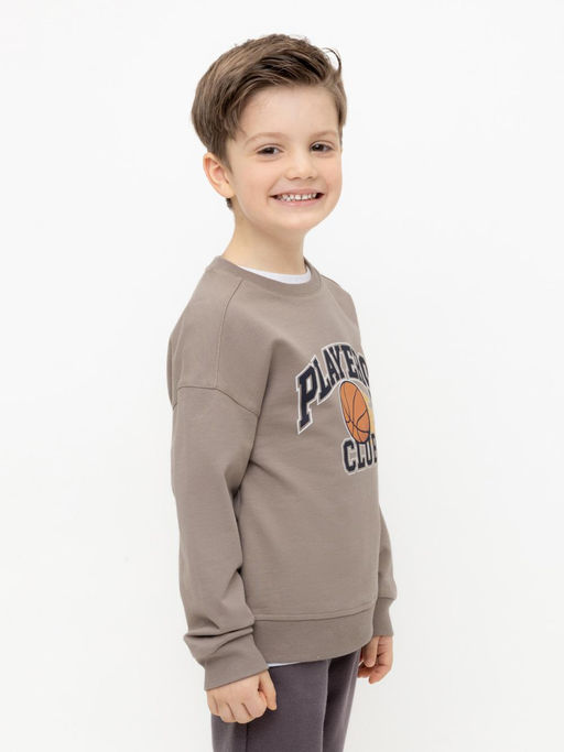 КР 302392/коричневый джемпер (свитшот) для мал