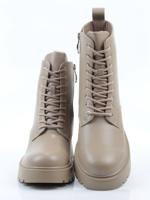 04-PAS144-2Z BEIGE Ботинки зимние женские (натуральная кожа, 100% шерсть)