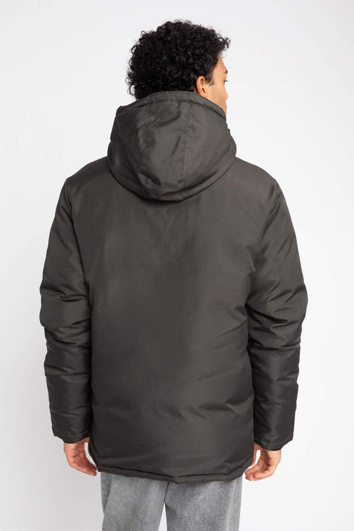 Водоотталкивающее пальто обычного кроя с капюшоном - Defacto фото 9