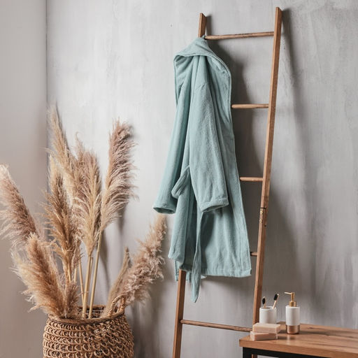 Халат махровый мужской SL HOME: Basic «Аззура», размер S, хлопок 100%, мятный