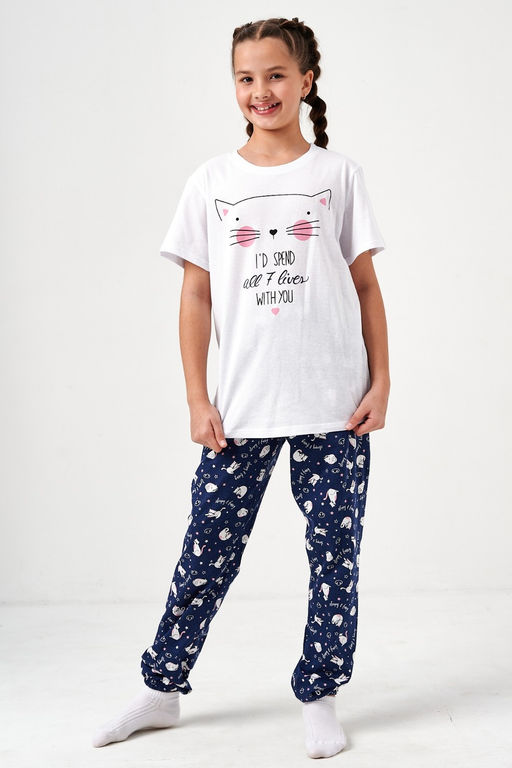 Пижама Кисонька короткий рукав с брюками детская