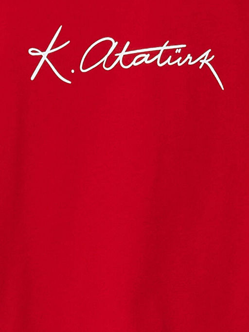 Bisiklet Yaka Atat?rk Bask?l? K?z ?ocuk Ti??rt