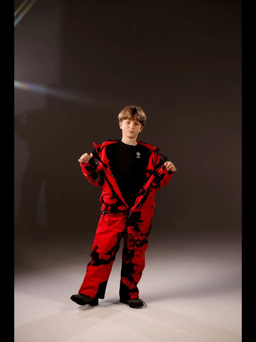 Зимний комбинезон для мальчиков, Saimaa, красный с черным фото 3