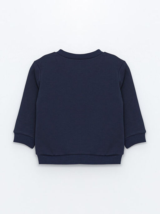 Bisiklet Yaka Bask?l? Erkek Bebek Sweatshirt ve E?ofman Alt 2li Tak?m - Waikiki фото 3