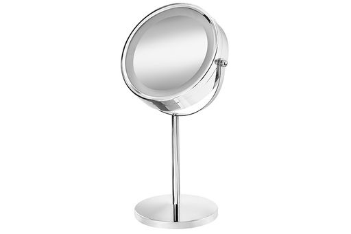 Зеркало двустороннее на подставке 20,5*13,5*36 см "Хром" 5-кратный зум, со светод. подсветкой