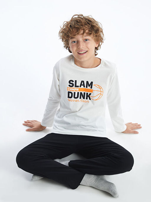 Bisiklet Yaka Erkek ?ocuk Pijama Tak?m?