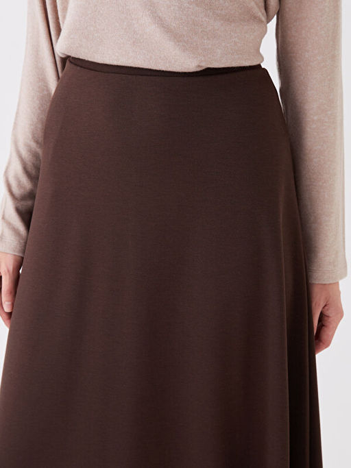 Beli Lastikli D?z A Kesim Kad?n Etek