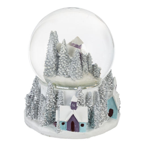Фигур декор в стекл шаре "Снеговик/Дом" (подсв, муз, вьюга, AAAх3 н/п), D 10 см, L12 W11,5 H14 см, 2
