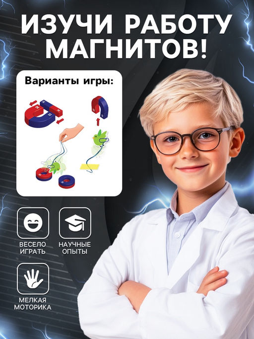 Набор для опытов Опыты с магнитами, 6 опытов - Эврики фото 12