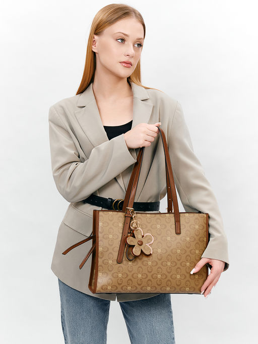 LACCOMA сумка AC326-лагуна темно-бежевый эко кожа хлопок