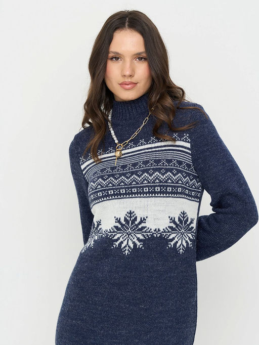 Платье женское 5252-2489. 189/10480 т.синий/молоко