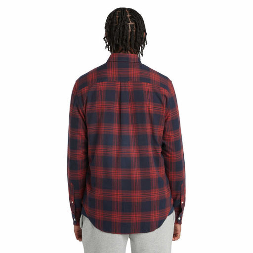 Мужская рубашка Timberland Shirt Tartan S/cell темно-синяя  фото 2