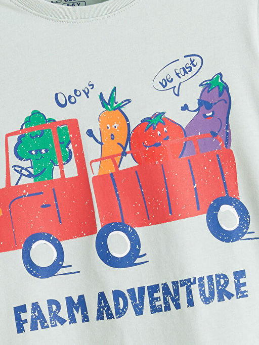 Bask?l? Erkek ?ocuk Pijama Tak?m?