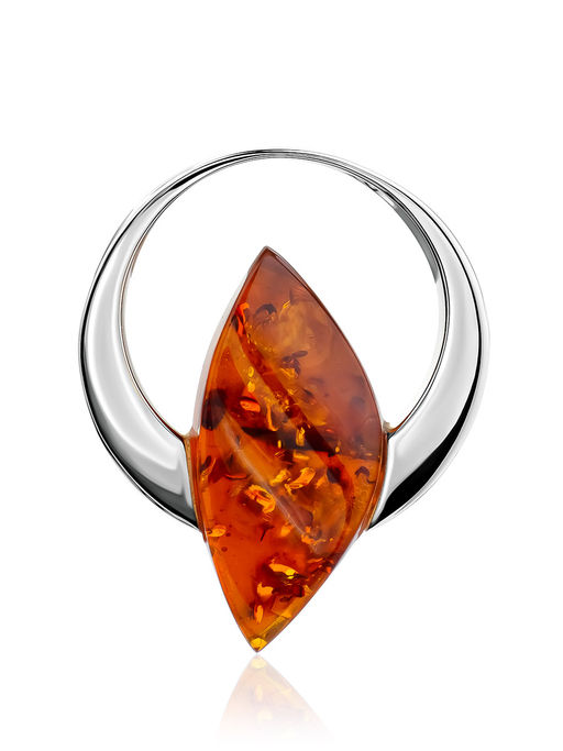 Стильная необычная подвеска Самум с натуральным искрящимся янтарём