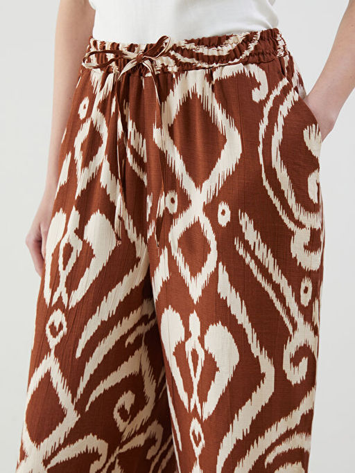 Beli Lastikli Desenli Geni? Pa?a Kad?n Pantolon