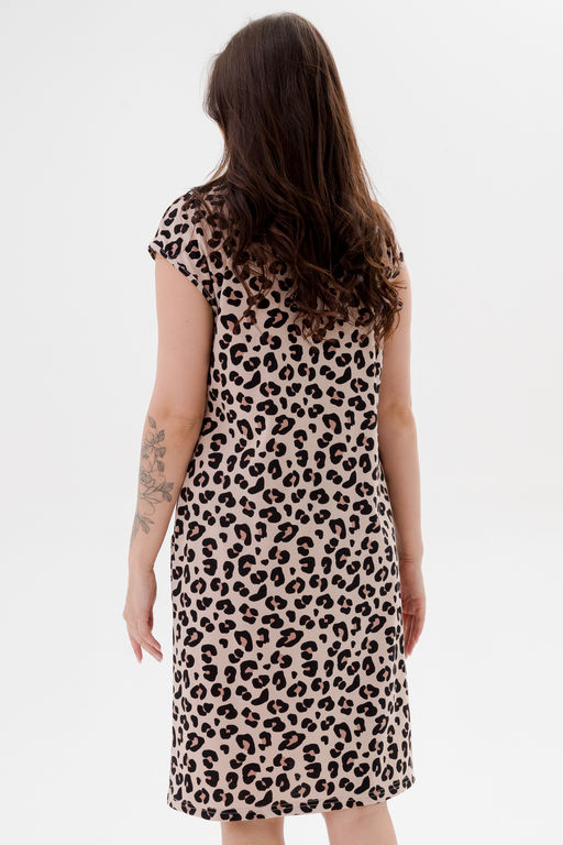 Платье женское из кулирки Стильное леопард макси - Амадэль фото 6