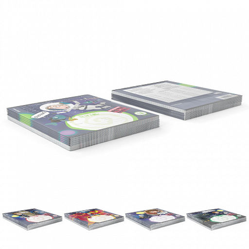 Цена за 10 шт. Тетрадь школьная ученическая ErichKrause Приключения Пети и Волка, 18 листов, клетка (в плёнке по 10 шт.)_MIX-PACK фото 9