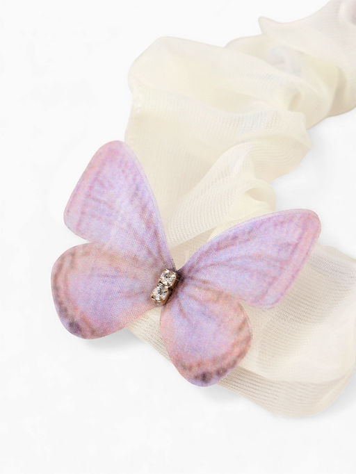 Цена за 2 шт. Резинка для волос «Бабочки» бежевая, Принцессы