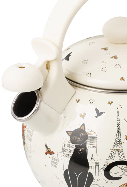 Чайник эмалированный со свистком, серия Парижские коты 2.2л, индукционное дно 934-394 - Арти-м фото 4