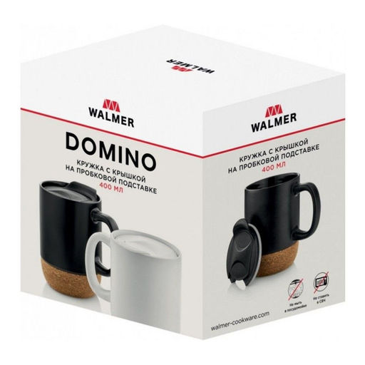 Кружка с крышкой Walmer Domino, 0.4 л, цвет черный  фото 8