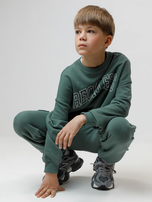 КР 302843/темно-зеленый 5611 к608 джемпер (свитшот) для мал