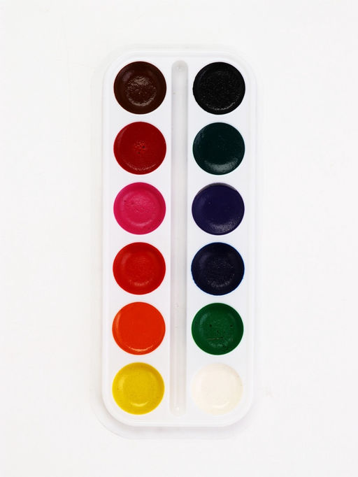 Цена за 3 шт. Акварель 12 цветов, упаковка картон "Монстрик"