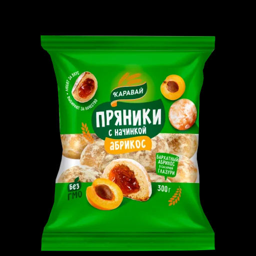 Цена за 2шт Пряники с начинкой Абрикос 300 гр./9919