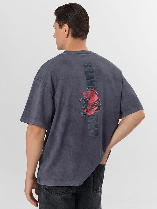 Футболка мужская серая с надписью Brave year - Mark formelle фото 7