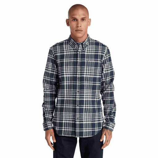 Мужская рубашка Timberland Shirt Heavy Flannel Check темно-синяя