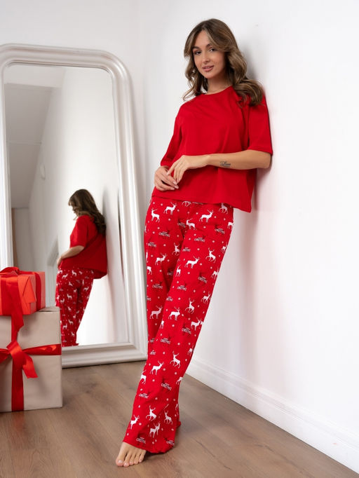 Новогодняя женская пижама с брюками - Binita фото 4