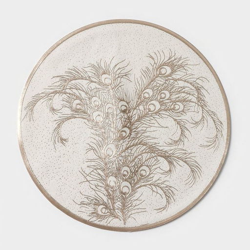 Набор салфеток сервировочных Доляна Павлин, 2 шт, d=38 см, цвет бежевый  фото 2