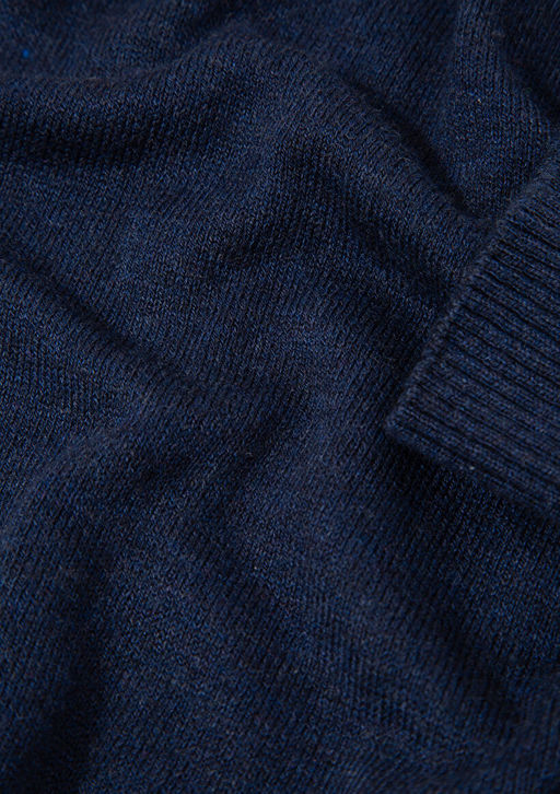 Bisiklet Yaka Lacivert Kazak - Mavi фото 11