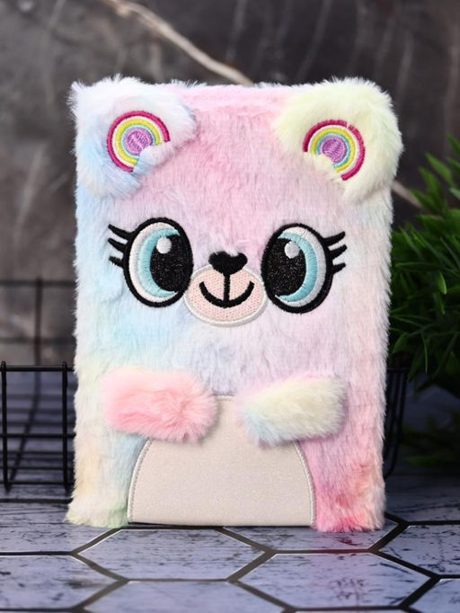 Блокнот плюшевый Happy mouse, rainbow, 21 х 15 см, плотность 80 гр.