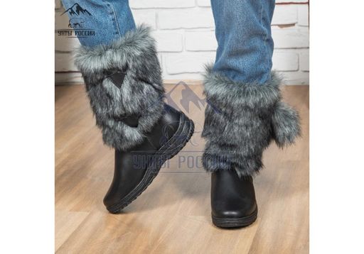 сапоги унты Чернобурка, натуральная кожа , натуральная овчина, литая подошва - Мирунт фото 4